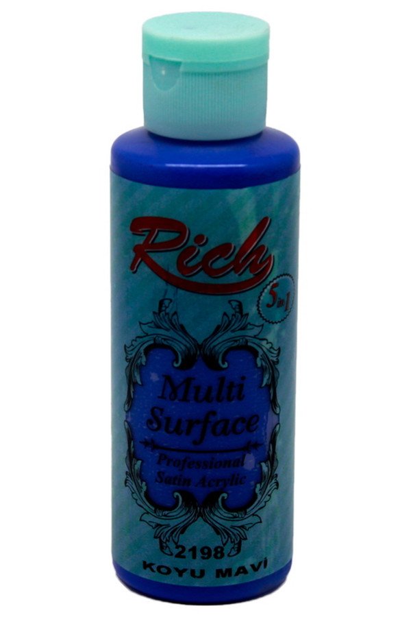Rich Multi Surface 120 cc Akrilik Boya - Rich Koyu Mavi 2198 Hobi Boyası Rich Multi Surface 120 cc Akrilik Boya - Rich Koyu Mavi 2198 Hobi Boyası