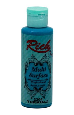 Rich Multi Surface 120 cc Akrilik Boya - Rich Turkuaz 2204 Hobi Boyası Rich Multi Surface 120 cc Akrilik Boya - Rich Turkuaz 2204 Hobi Boyası