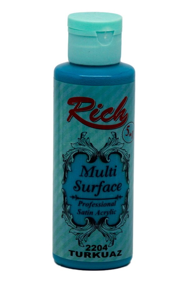 Rich Multi Surface 120 cc Akrilik Boya - Rich Turkuaz 2204 Hobi Boyası Rich Multi Surface 120 cc Akrilik Boya - Rich Turkuaz 2204 Hobi Boyası
