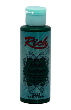 Rich Multi Surface 120 cc Akrilik Boya - Rich Yağ Yeşili 2222 Hobi Boyası Rich Multi Surface 120 cc Akrilik Boya - Rich Yağ Yeşili 2222 Hobi Boyası
