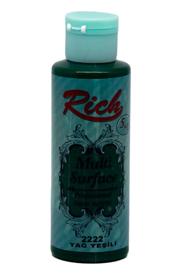 Rich Multi Surface 120 cc Akrilik Boya - Rich Yağ Yeşili 2222 Hobi Boyası Rich Multi Surface 120 cc Akrilik Boya - Rich Yağ Yeşili 2222 Hobi Boyası