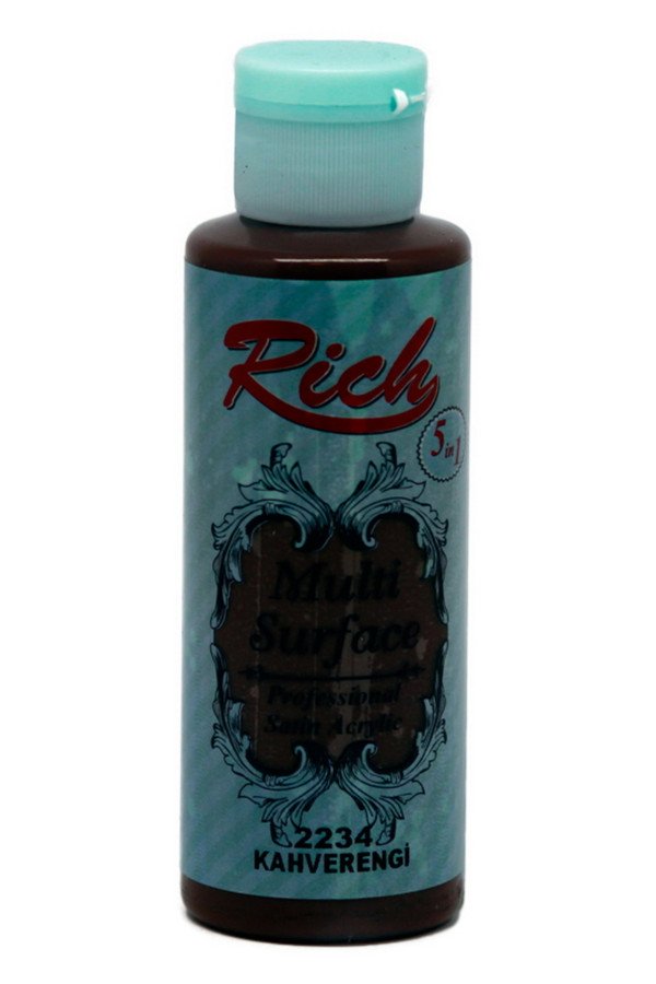 Rich Multi Surface 120 cc Akrilik Boya - Rich Kahverengi 2234 Hobi Boyası