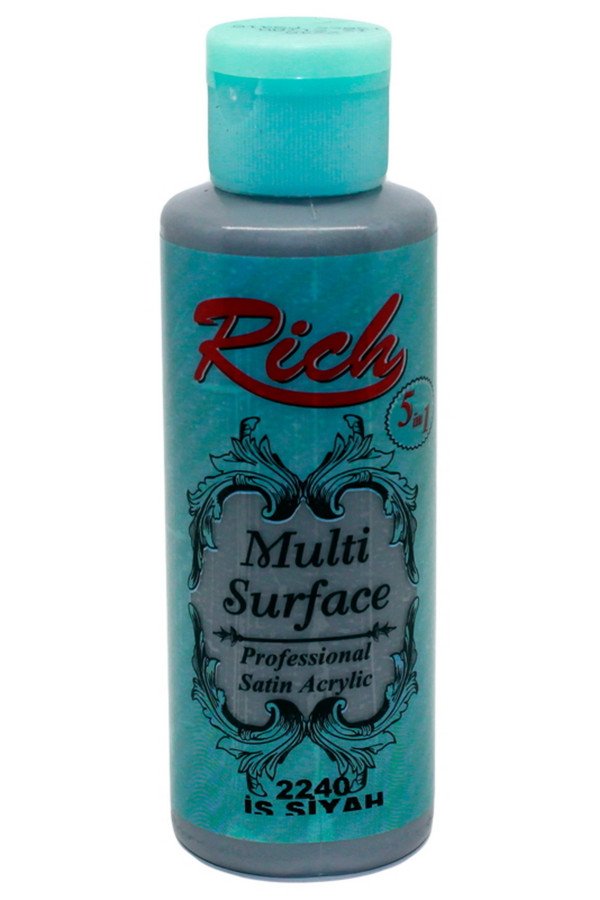 Rich Multi Surface 120 cc Akrilik Boya - Rich İs Siyah 2240 Hobi Boyası Rich Multi Surface 120 cc Akrilik Boya - Rich İs Siyah 2240 Hobi Boyası