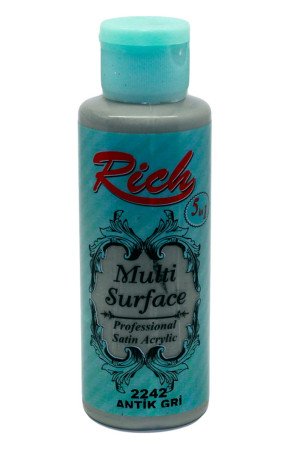 Rich Multi Surface 120 cc Akrilik Boya - Rich Antik Gri 2242 Hobi Boyası Rich Multi Surface 120 cc Akrilik Boya - Rich Antik Gri 2242 Hobi Boyası