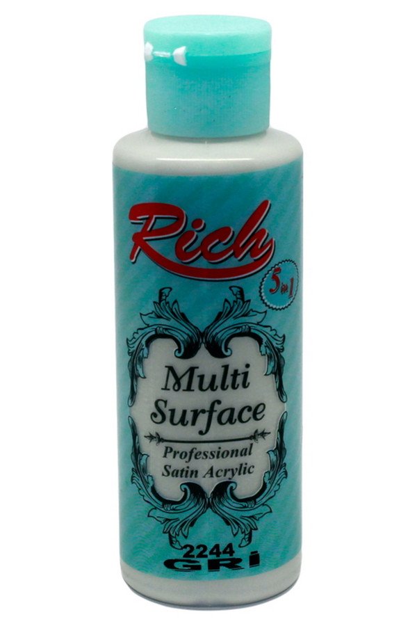 Rich Multi Surface 120 cc Akrilik Boya - Rich Gri 2244 Hobi Boyası Rich Multi Surface 120 cc Akrilik Boya - Rich Gri 2244 Hobi Boyası