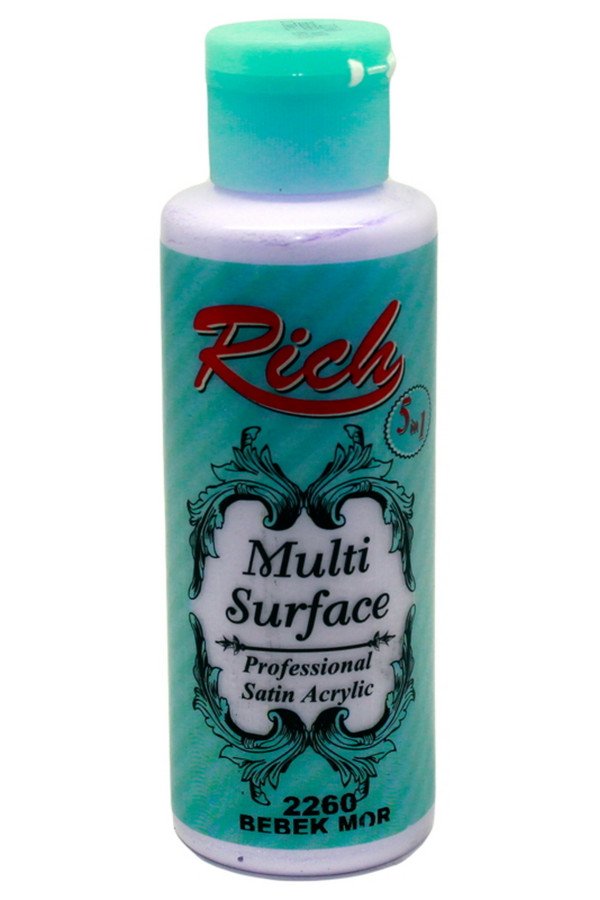 Rich Multi Surface 120 cc Akrilik Boya - Rich Bebek Mor 2260 Hobi Boyası Rich Multi Surface 120 cc Akrilik Boya - Rich Bebek Mor 2260 Hobi Boyası
