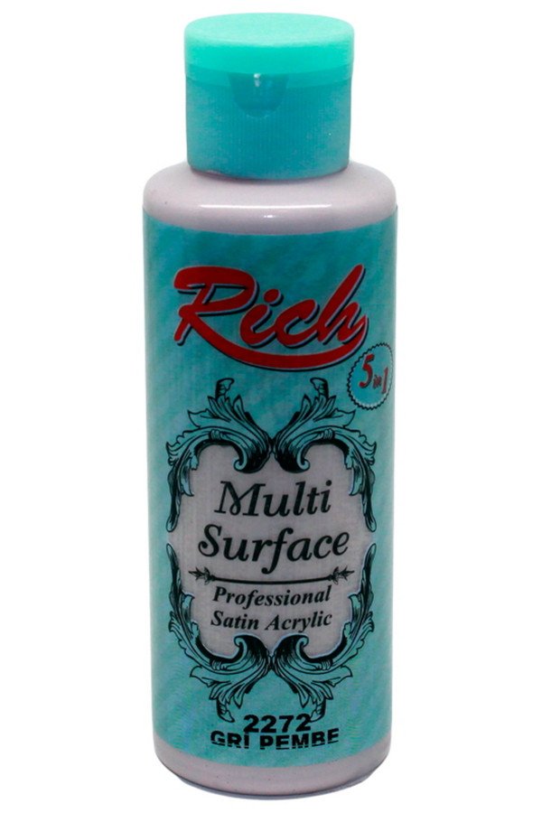 Rich Multi Surface 120 cc Akrilik Boya - Rich Gri Pembe 2272 Hobi Boyası Rich Multi Surface 120 cc Akrilik Boya - Rich Gri Pembe 2272 Hobi Boyası