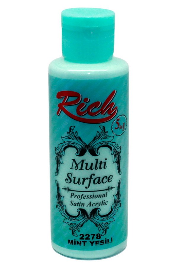 Rich Multi Surface 120 cc Akrilik Boya - Rich Mint Yeşili 2278 Hobi Boyası Rich Multi Surface 120 cc Akrilik Boya - Rich Mint Yeşili 2278 Hobi Boyası