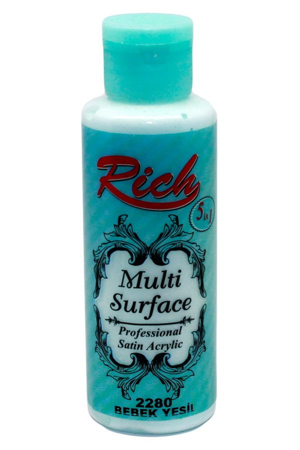 Rich Multi Surface 120 cc Akrilik Boya - Rich Bebek Yeşil 2280 Hobi Boyası