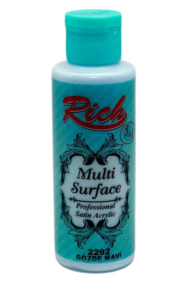 Rich Multi Surface 120 cc Akrilik Boya - Gözde Mavi 2292 Hobi Boyası Rich Multi Surface 120 cc Akrilik Boya - Gözde Mavi 2292 Hobi Boyası