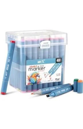 Rich Art-X Sketch Marker Duo Marker 48 Renk Set Çift Uçlu Su Bazlı Boyama Kalemi Rich Art-X Sketch Marker Duo Marker 48 Renk Set Çift Uçlu Su Bazlı Boyama Kalemi